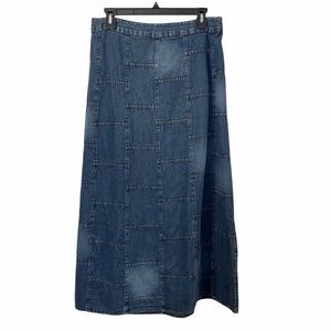 NWT Studio West Blue Patchwork Maxi Skirt
